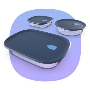 Tupperware Voila™ Glass Bakeware Set of 3 | Square, Round & XL Rectang